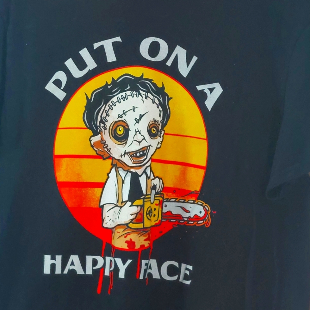 Texas Chainsaw Massacre Put On A Happy Face Graphic Tee